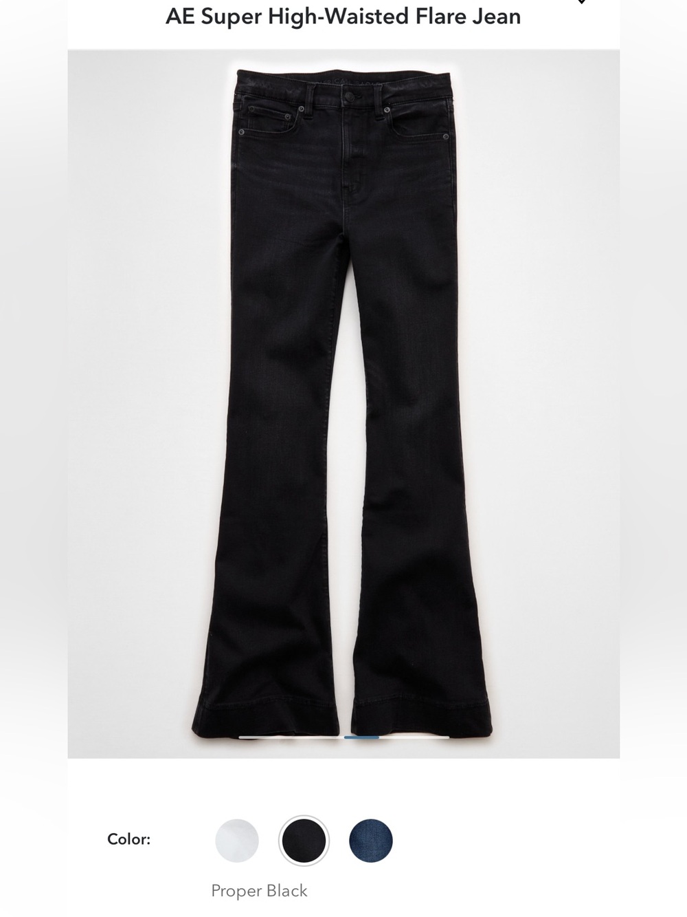 American Eagle Outfitters Women's Black Super High Rise Flare